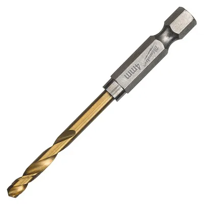 Свредло за метал HSS-TiN Milwaukee с 6-стенна опашка в блистер 4 мм, 26/71.5 мм, 2 бр., Shockwave Red Hex