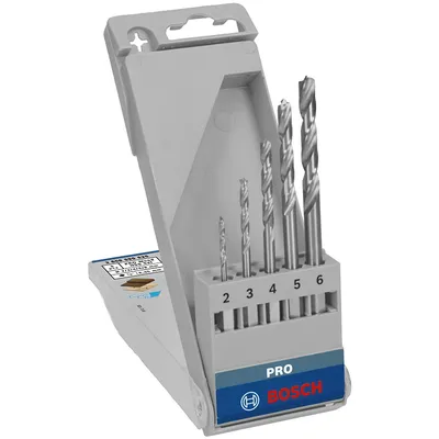 Свредло за дърво Bosch HSS с 6-стенна опашка комплект 2-6 мм, 5 бр., PRO Wood HSS