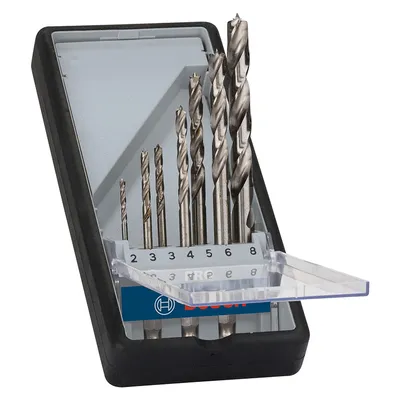 Свредло за дърво Bosch HSS с 6-стенна опашка комплект 2-8 мм, 7 бр., PRO Wood HSS