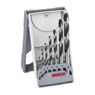 Свредло за метал Bosch HSS с цилиндрична опашка комплект 1-10 мм, 7 бр., PointTeQ