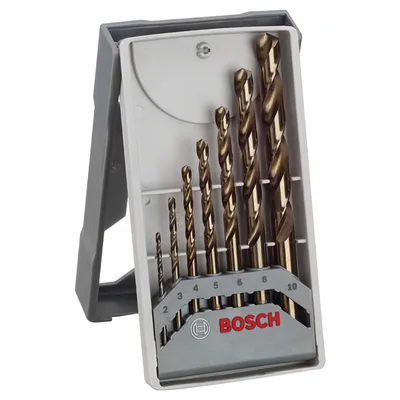 Свредло за метал HSS-Co Bosch с цилиндрична опашка комплект 2-10 мм, 7 бр., PRO Stainless Steel HSS-Co