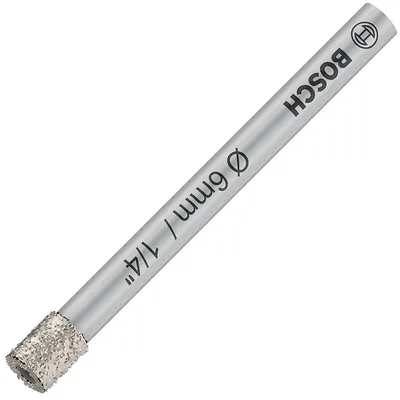 Свредло за стъкло и керамика Bosch диамантено 6 мм, 66 мм, PRO Ceramic dry