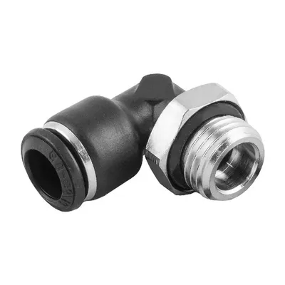 Коляно пневматично Aignep Push In шлаух - резба  1/4", шлаух 6 мм, 55116