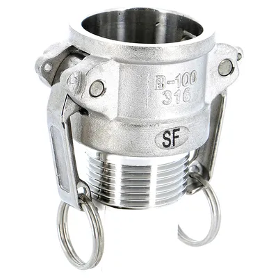 Съединител на маркучи Sferaco Camlock Ж - мъжка резба  18 bar, 3/4", Тип B, неръждаема стомана, 2242