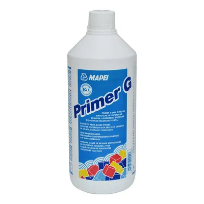 Грунд контактен без песъчинки Mapei за бои, замазки и мазилки дълбокопроникващ 1 кг, син, Primer G