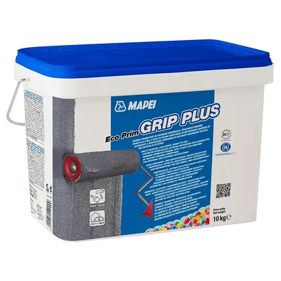 Грунд контактен с песъчинки Mapei за плочки и мазилки  10 кг, сив, Eco Prim Grip Plus