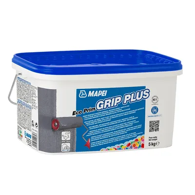 Грунд контактен с песъчинки Mapei за плочки и мазилки  5 кг, сив, Eco Prim Grip Plus