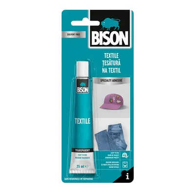 Лепило Bison за текстил водоустойчиво  25 мл, прозрачно, Textile