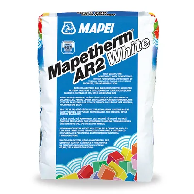 Лепило Mapei циментова шпакловка за полистирол  25 кг, бяло, Mapetherm AR2 White