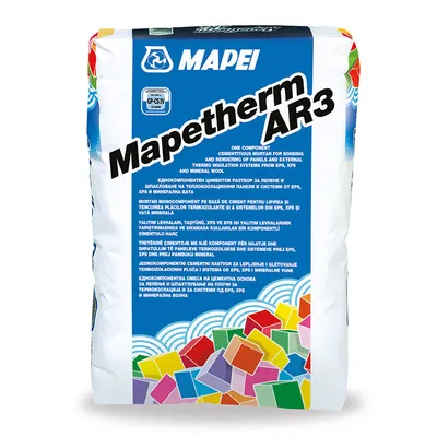 Лепило Mapei циментова шпакловка за полистирол 25 кг, сиво, Mapetherm AR3