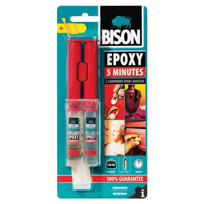Двукомпонентно епоксидно лепило Bison  24 мл, Epoxy 5 Minutes