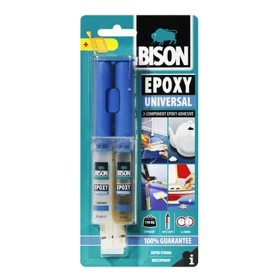 Двукомпонентно епоксидно лепило Bison  24 мл, Epoxy Universal