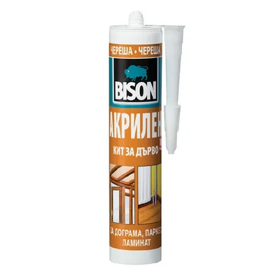 Лепило уплътнително Bison акрилно за дървени фуги 300 мл, череша, Wood Sealant