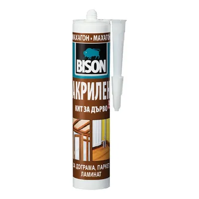Лепило уплътнително Bison акрилно за дървени фуги 300 мл, махагон, Wood Sealant