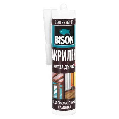 Лепило уплътнително Bison акрилно за дървени фуги 300 мл, венге, Wood Sealant