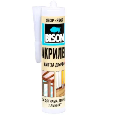 Лепило уплътнително Bison акрилно за дървени фуги 300 мл, явор, Wood Sealant