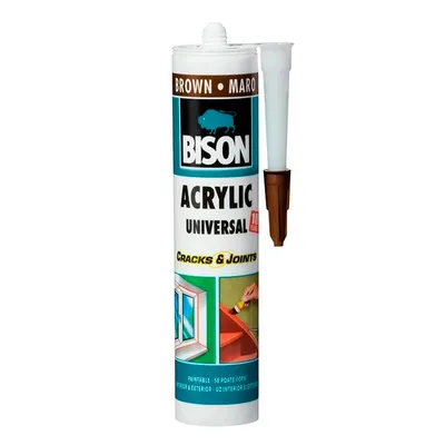 Лепило уплътнително Bison акрилно за пукнатини и фуги 300 мл, кафяво, Acrylic Universal