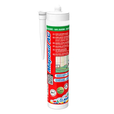 Санитарен силиконов уплътнител Mapei  310 мл, бял №100, Mapesil AC