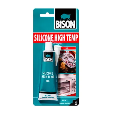 Силикон лепило Bison уплътнително термо- и маслоустойчиво 60 мл, червено, High Temp