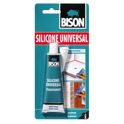 Силикон лепило Bison уплътнително универсално  60 мл, бяло, Silicone Universal