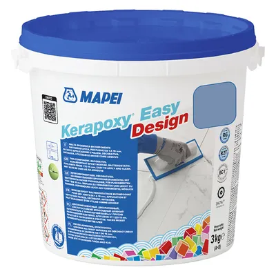 Смес Mapei фугираща за плочки епоксидна 3 кг, лазурна №168, Kerapoxy Easy Design