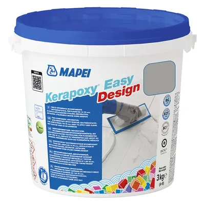 Смес Mapei фугираща за плочки епоксидна 3 кг, средно сива №112, Kerapoxy Easy Design