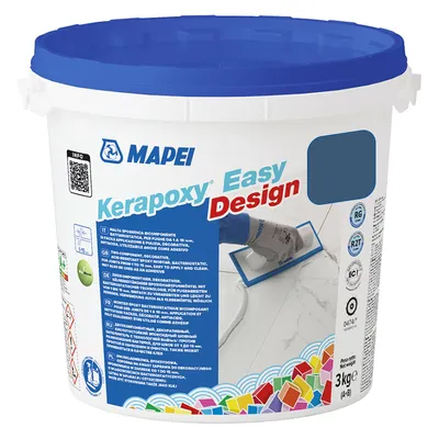 Смес Mapei фугираща за плочки епоксидна 3 кг, стоманено сива №169, Kerapoxy Easy Design