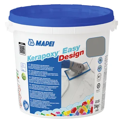 Смес Mapei фугираща за плочки епоксидна 3 кг, циментово сива №113, Kerapoxy Easy Design