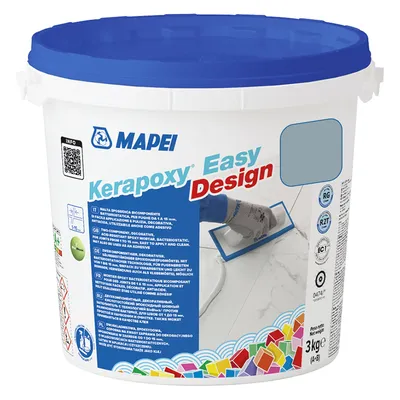 Смес Mapei фугираща за плочки епоксидна 3 кг, зелено-сива №176, Kerapoxy Easy Design