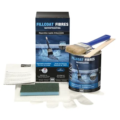 Течна хидроизолационна мембрана Rust-Oleum  за покриви и тераси 1 л, тъмносива, Fillcoat Fibres