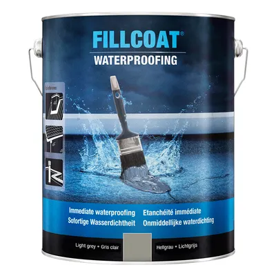 Течна хидроизолационна мембрана Rust-Oleum  за покриви и тераси 5 л, светлосива, Fillcoat
