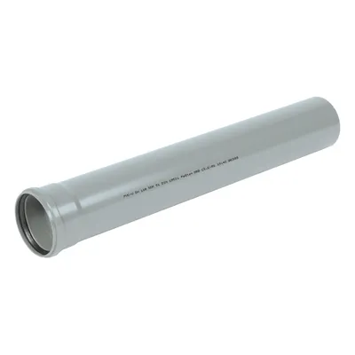 Тръба PVC Pestan канализационна KG муфирана 40 мм, 2 м, 1.8 мм, SN2, сив, SDR 51