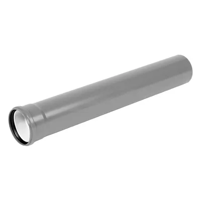 Тръба PVC Pestan канализационна KG муфирана 75 мм, 2 м, 1.8 мм, SN2, сив, 3P