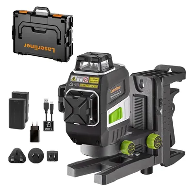 Линеен лазерен нивелир Laserliner 3D с 2 батерии и зарядно, 7.4 V, 2.6 Ah, 50 м, 60 м, 0.2 мм/м, MasterPlane-Laser 3G Pro