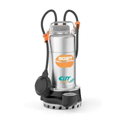 Многостъпална потопяема помпа City Pumps за кладенци за чиста или леко замърсена вода 1.5-15 м3/ч, 19-8 м, 1 1/2 ", SECURITY 20M