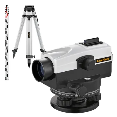 Нивелир оптичен Laserliner комплект 26x, до 200 м, 0.0015 мм/м, 26 Plus
