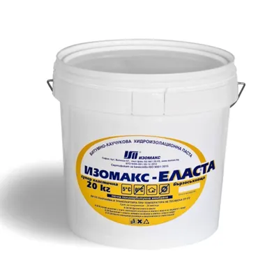 Течна хидроизолационна мембрана Isomax за покриви и тераси 20 кг, черна, Elasta