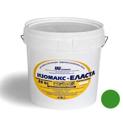 Течна хидроизолационна мембрана Isomax за покриви и тераси 20 кг, зелена, Elasta