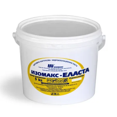 Течна хидроизолационна мембрана Isomax за покриви и тераси 5 кг, черна, Elasta