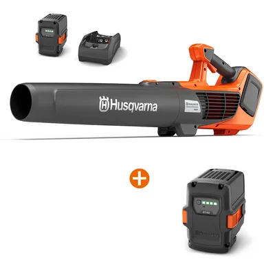 Акумулаторна въздуходувка Husqvarna  с 1 батерия и зарядно, 36 V, 4 Ah, 865 м3/ч, 122iB