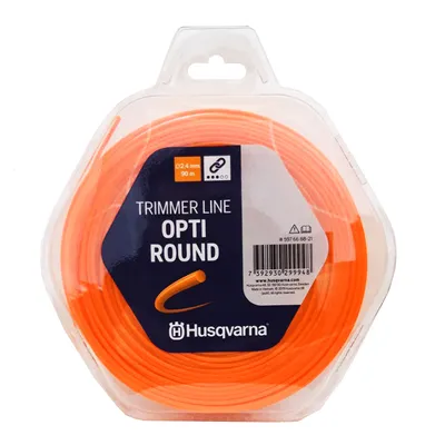 Корда Husqvarna за моторна коса кръгла 2.4 мм, 90 м, оранжева, Opti Round