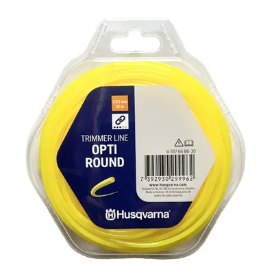 Корда Husqvarna за моторна коса кръгла 2.7 мм, 12 м, жълта, Opti Round