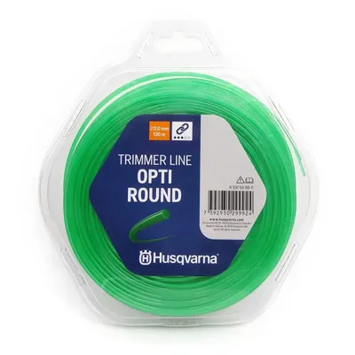 Корда Husqvarna за моторна коса кръгла 2 мм, 130 м, зелена, Opti Round
