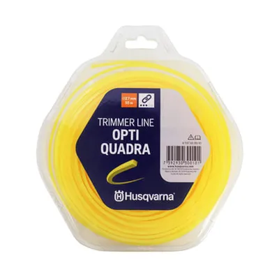 Корда Husqvarna за моторна коса квадратна 2.7 мм, 55 м, жълта, Opti Quadra