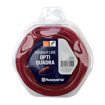 Корда Husqvarna за моторна коса квадратна 3 мм, 48 м, тъмночервена, Opti Quadra