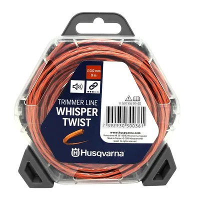 Корда Husqvarna за моторна коса усукана безшумна 3 мм, 9 м, оранжева, Whisper Twist