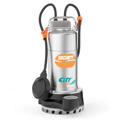 Многостъпална потопяема помпа City Pumps за кладенци за чиста или леко замърсена вода 1.5-16.5 м3/ч, 26-9 м, 1 1/2 ", SECURITY 30M