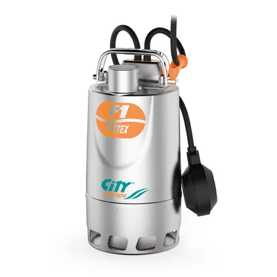 Потопяема дренажна помпа City Pumps за мръсна вода  1.2-10.8 м3/ч, 8-3 м, 1 1/4 ", F1/70M VORTEX