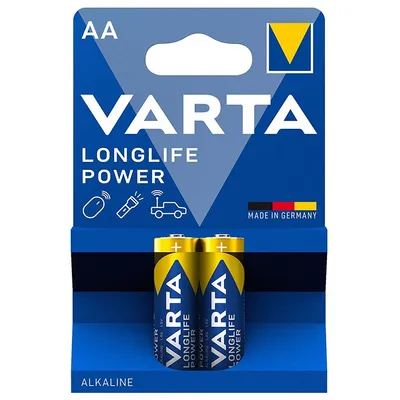 Батерия Varta кръгла алкална  1.5 V, AA/LR06, 2 бр., Longlife Power