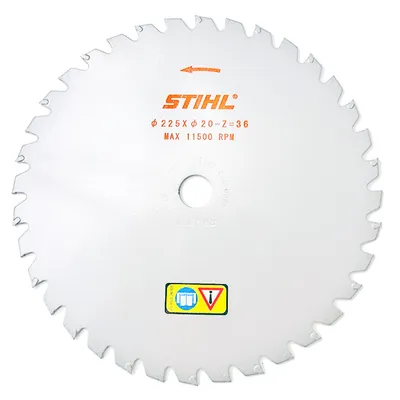 Диск за рязане на храсти STIHL метален с видиеви пластини ф 225x20 мм, 36 z, FS480